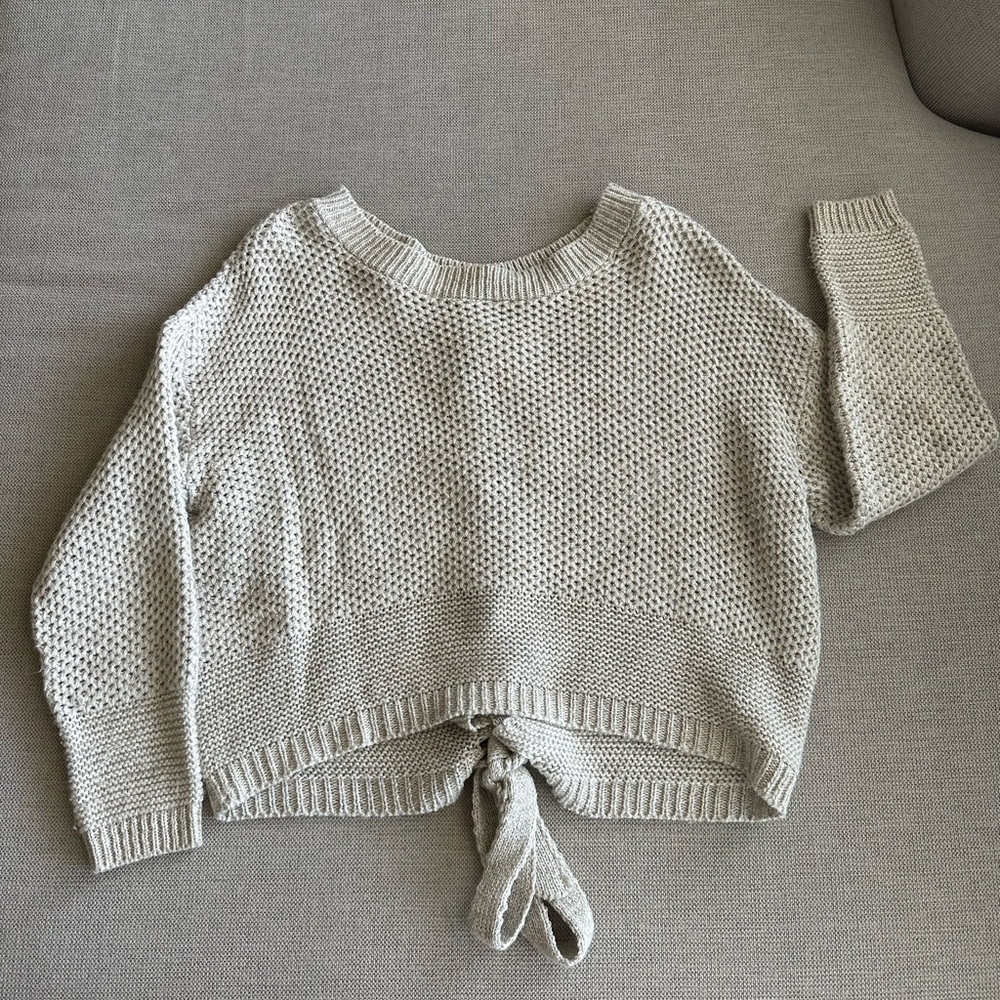 Express Off White Tie-Back Sweater